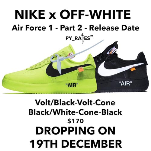 off white nike air force 1 black volt