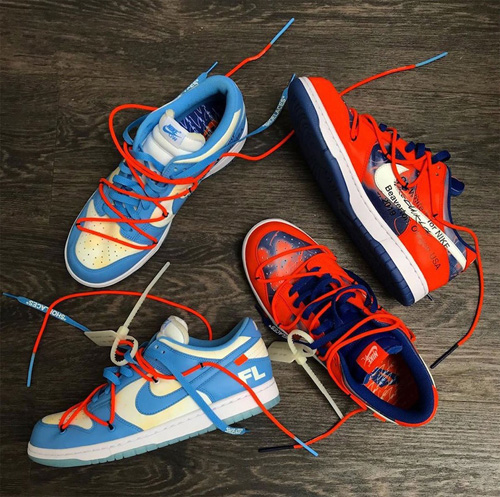 off white nike dunk low blue