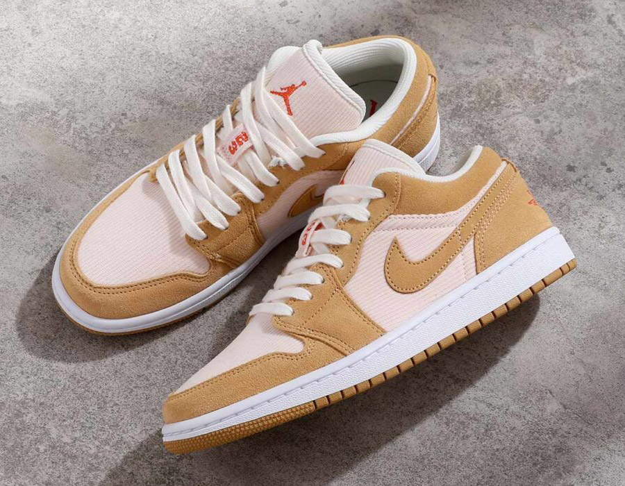 シルバー/レッド NIKE AJ1 LOW コーデュロイ\u0026スウェード 77230530